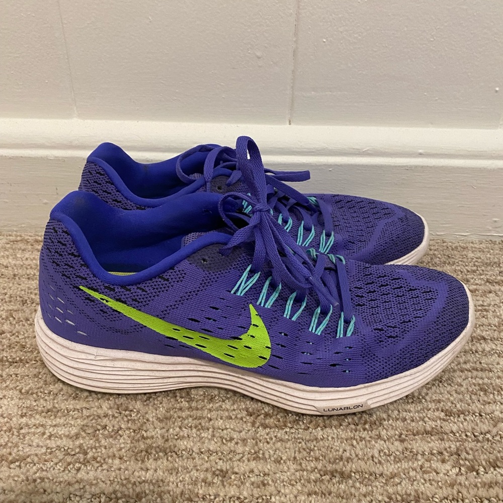 Purple and Lime Green Nike LunarTempo